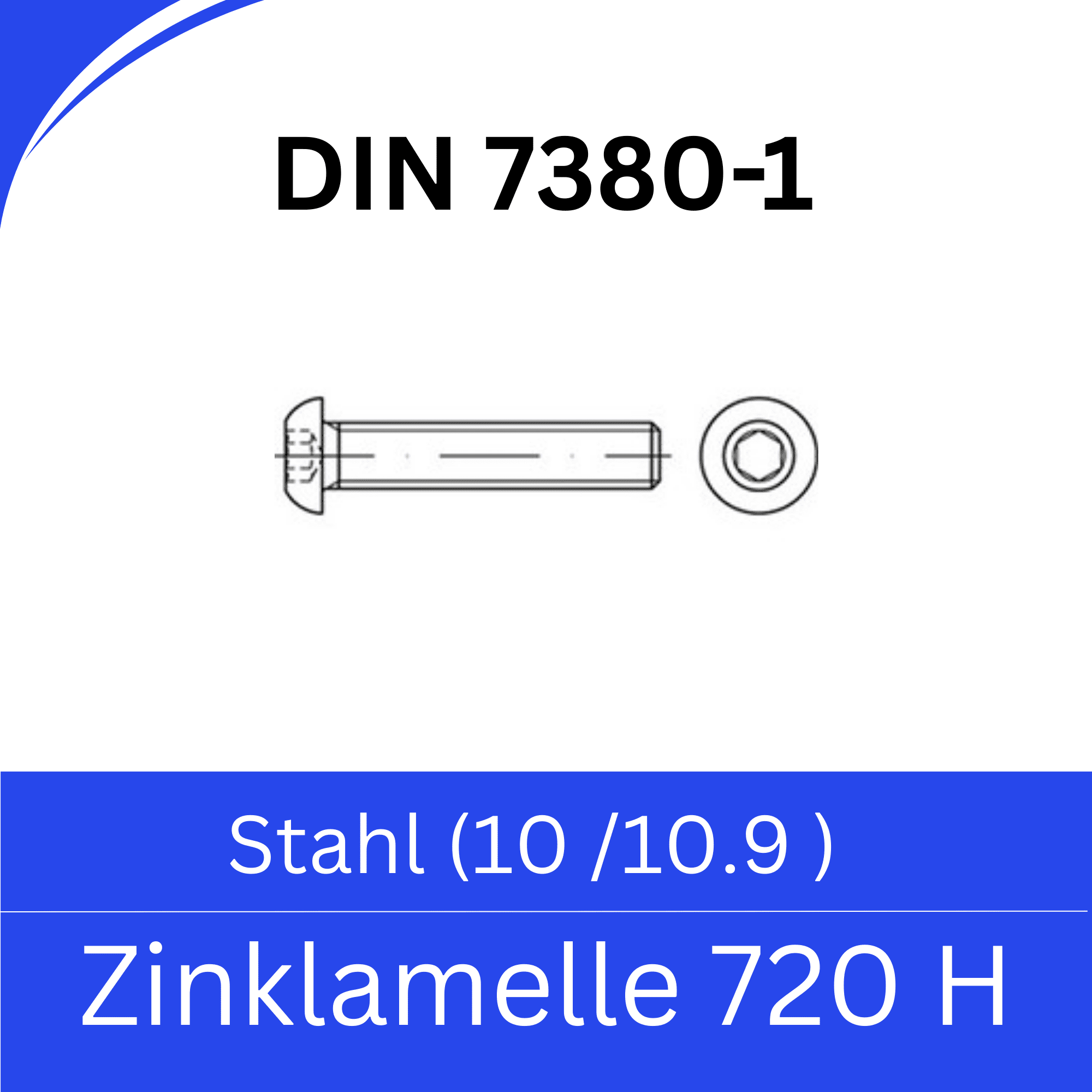 Bild für Kategorie ➤ Kategorie: DIN 7380-1 Stahl (10/10.9) Zinklamelle 720h